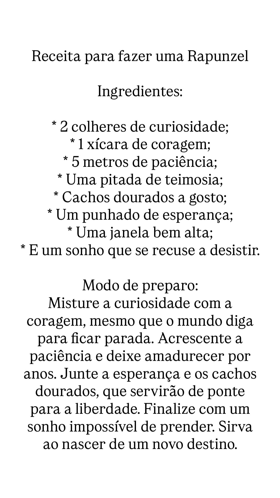 Receita de Rapunzel